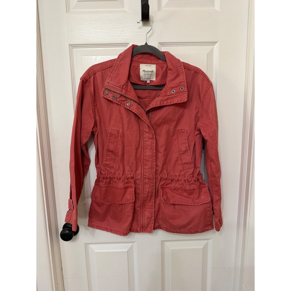 Madewell‎ Fleet Jacket Womens Small Terracotta Red Utility Military Field Coat - Picture 3 of 8